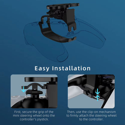 Mini Steering Wheel for PS5 Game Controller 3D Printing Racing Games Steering Wheel Replacement Direction Auxiliary Accessories