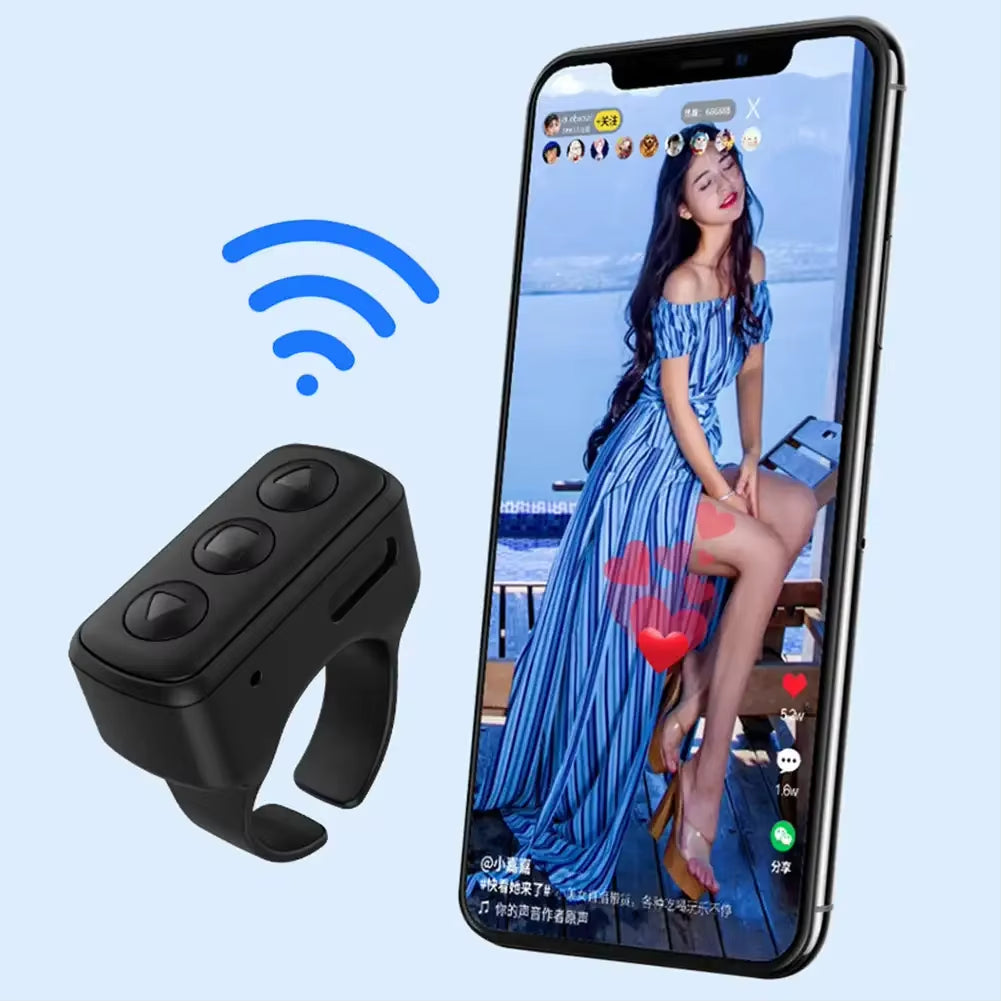 Wireless Fingertip Remote Control Ring Blue Tooth Ring Scroller Page Turner Stable Connection Wireless Page Turner for Tiktoks